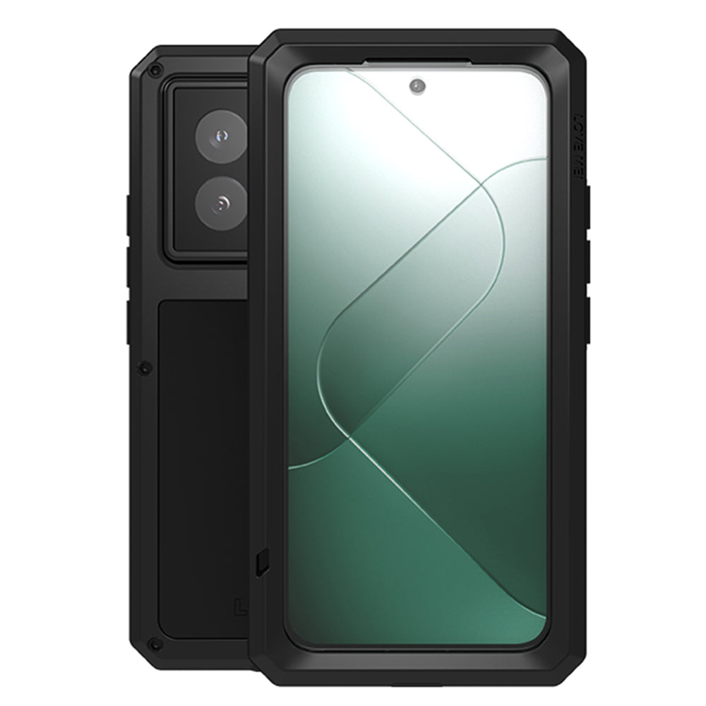 LOVE MEI For Xiaomi 14 Rugged Case Tempered Glass Film Metal+Silicone Phone Cover LOVE MEI For Xiaomi 14 Rugged Case Tempered Glass Film Metal+Silicone Phone Cover